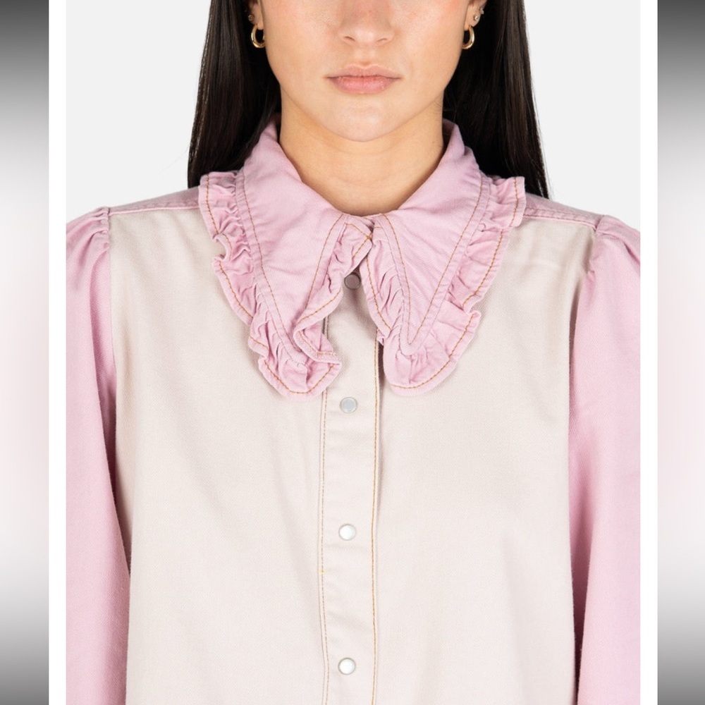Blue B Collection Chic Pink and Cream Women's Blouse 💗 - Picture 5 of 14